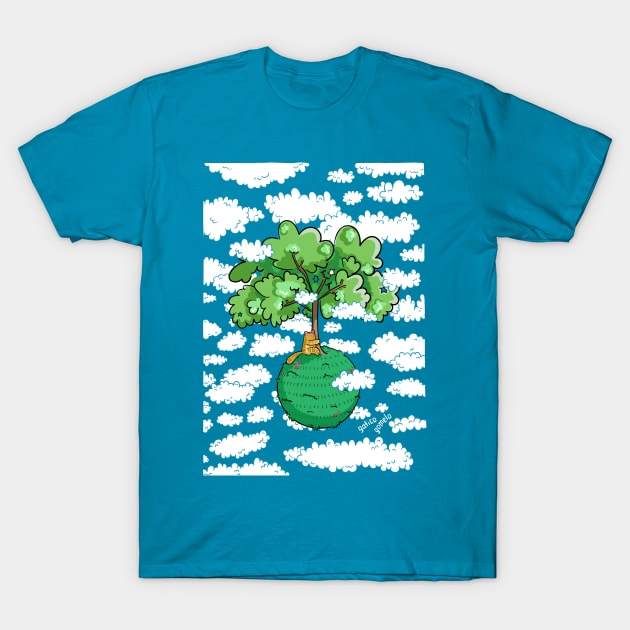 Planet tree T-Shirt by gaticogomelo